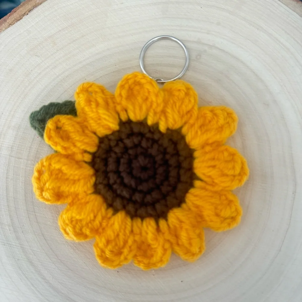 Sunflower Crochet Handmade Keychain